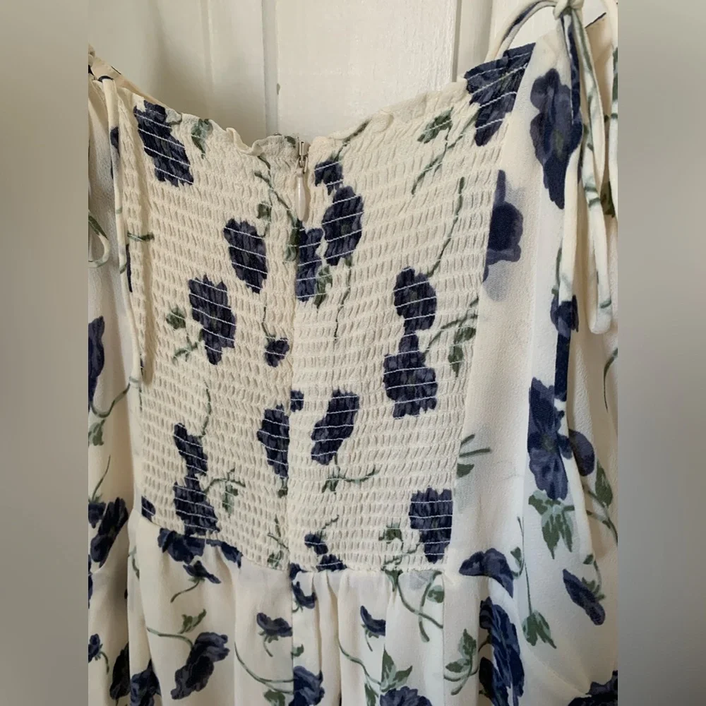 Reformation Emmie Floral Dress In Bluberries size 10 - Picture 11 of 11